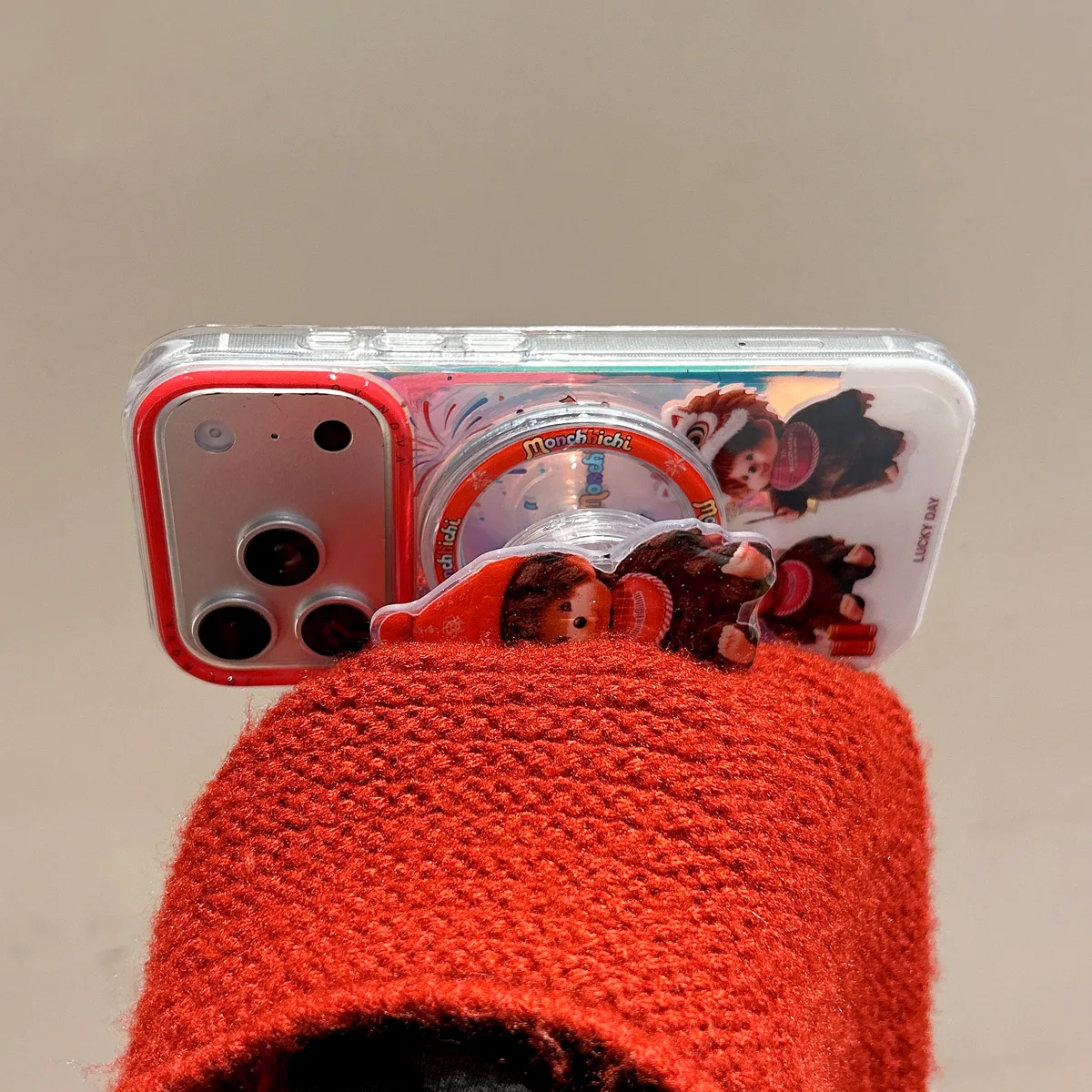 Monchhichi Lucky Day Clear Phone Case for iPhone 17 16 15 14 13 Pro Max — MagSafe